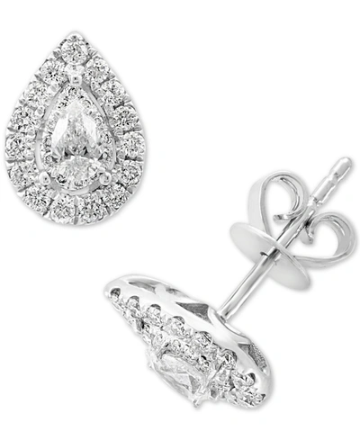 Effy Collection Effy Diamond Pear Halo Stud Earrings (1/2 Ct. T.w.) In 14k White Gold