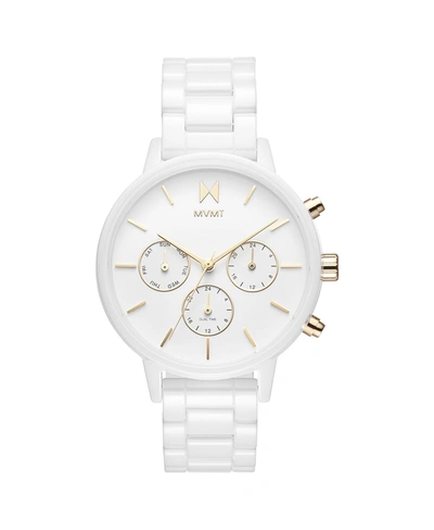 MVMT NOVA WHITE CERAMIC BRACELET WATCH 38MM