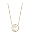 DISNEY GOLD FLASH-PLATED FAUX MOTHER OF PEARL MICKEY MOUSE COIN PENDANT NECKLACE