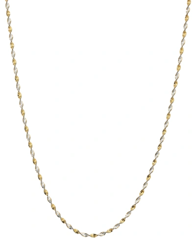 Giani Bernini Two-tone Twist Link 18" Chain Necklace In Sterling Silver & 18k Gold-plate, Created For Macy's In Two Tone