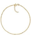 Giani Bernini Twist Link Chain Ankle Bracelet In 18k Gold-plated Sterling Silver, Created For Macy's In Gold Over Silver