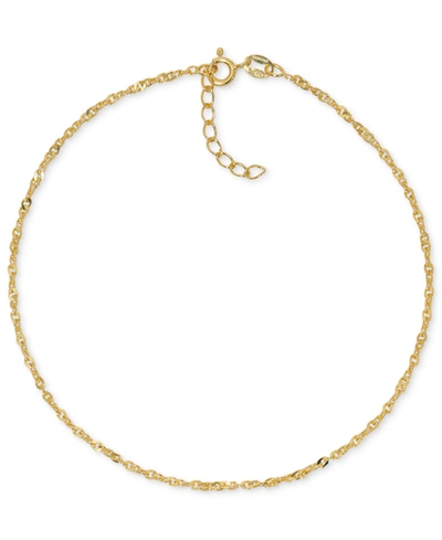 Giani Bernini Twist Link Chain Ankle Bracelet In 18k Gold-plated Sterling Silver, Created For Macy's