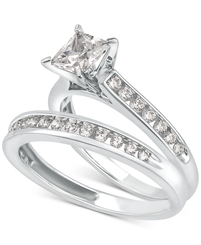 Macy's Diamond Princess-cut Channel-set Bridal Set (1-1/2 Ct. T.w.) In 14k White Gold