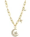 Effy Collection Effy Diamond Star And Moon Charm 18" Pendant Necklace (1/3 Ct. T.w.) In 14k Gold In Yellow Gold