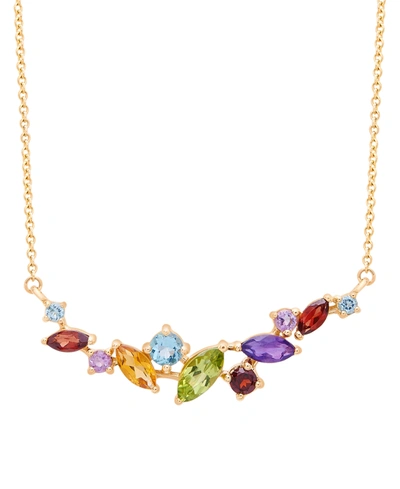 Macy's Multi-gemstone Scattered Cluster 18" Pendant Necklace (1-1/8 Ct. T.w.) In 14k Gold
