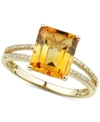 Macy's Citrine (3.0 Ct. T.w.) & Diamond (1/10 Ct. T.w.) Ring In 14k Gold In Citrine