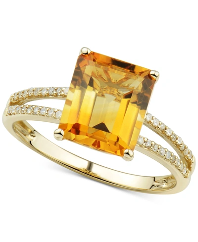 Macy's Citrine (3.0 Ct. T.w.) & Diamond (1/10 Ct. T.w.) Ring In 14k Gold