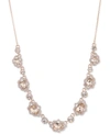 MARCHESA ROSE GOLD-TONE PAVE & PEAR-SHAPE CRYSTAL STATEMENT NECKLACE, 16" + 3" EXTENDER