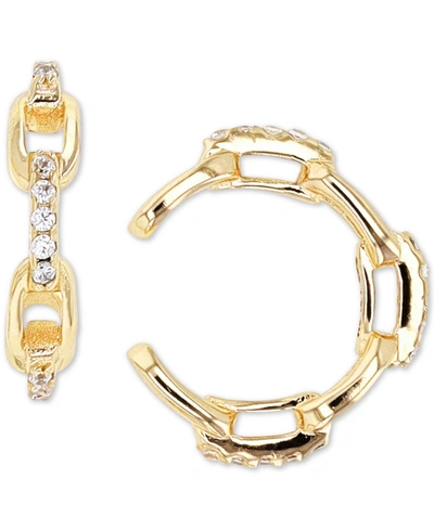 Macy's Cubic Zirconia Chain Link Ear Cuffs In Yellow Gold