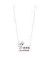 PEANUTS TWO-TONE FLASH PLATED "MERRY BRIGHT" SNOOPY WOODSTOCK BAR PENDANT NECKLACE