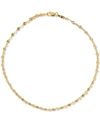 Giani Bernini Textured Disc Ankle Bracelet, Created For Macy's In Gold Over Silver