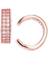 Macy's Cubic Zirconia Double Row Ear Cuffs In Rose Gold