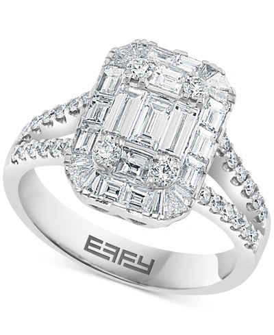 Effy Collection Effy Diamond Baguette Cluster Statement Ring (1-1/2 Ct. T.w.) In 18k White Gold