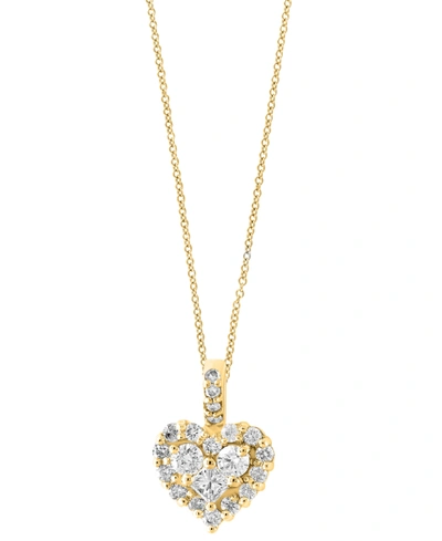 Effy Collection Effy Diamond Heart Pendant Necklace (5/8 Ct. T.w.) In 14k White Or Yellow Gold