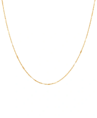 Italian Gold Polished Square Singapore Link 18" Chain Necklace In 10k Gold