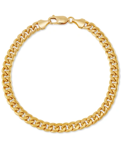 Italian Gold Miami Cuban Chain Bracelet In 10k Gold