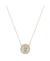 PEANUTS 14K GOLD FLASH-PLATED MOTHER OF PEARL SNOOPY COIN PENDANT NECKLACE