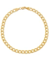 Italian Gold Beveled Curb Link Chain Bracelet In 10k Gold In Gold