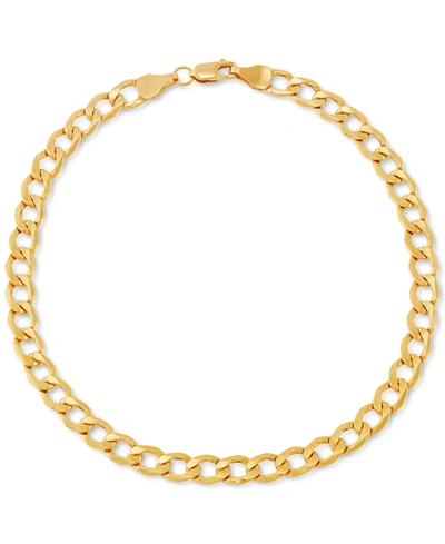Italian Gold Beveled Curb Link Chain Bracelet In 10k Gold