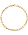 Italian Gold Paperclip Link Chain Bracelet In 10k Gold In Gold