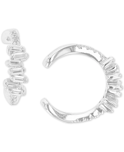 Macy's Cubic Zirconia Round And Baguette Ear Cuffs In Sterling Silver