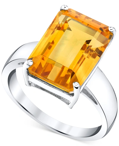 Macy's Citrine Statement Ring (7-1/4 Ct. T.w.) In Sterling Silver