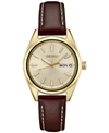 Seiko Women's Essentials Brown Leather Strap Watch 30mm In Champagne