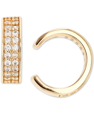 Macy's Cubic Zirconia Double Row Ear Cuffs In Yellow Gold