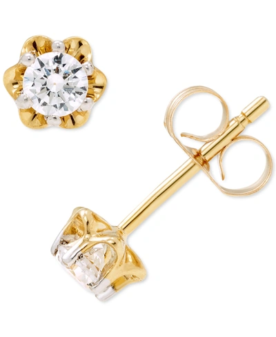 Macy's Diamond Stud Earrings (1/4 Ct. T.w.) In 14k White Or Yellow Gold