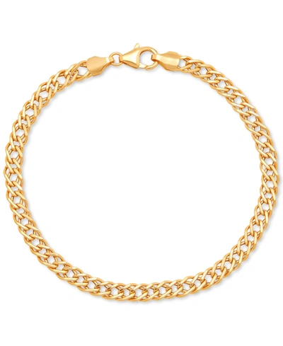 Italian Gold Double Curb Link Chain Bracelet In 10k Gold