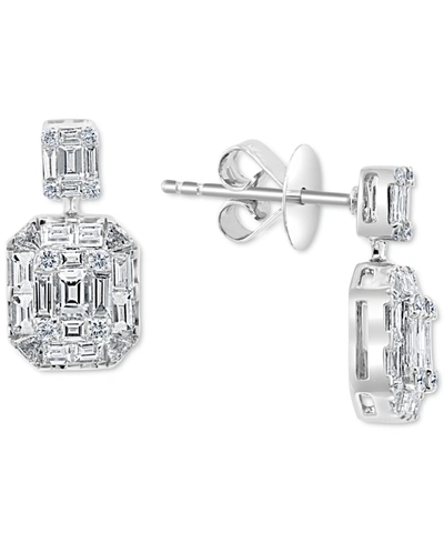 Effy Collection Effy Diamond Baguette Cluster Drop Earrings (1-1/2 Ct. T.w.) In 18k White Gold
