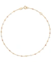 MACY'S BEADED ANKLE BRACELET IN 10K TRICOLOR GOLD