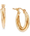 Italian Gold Double Twist Hoop Earrings In 10k Gold In Gold
