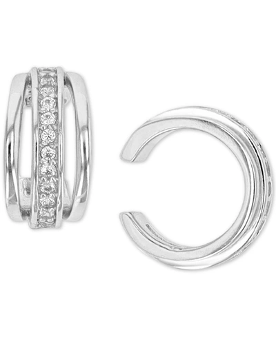 Macy's Cubic Zirconia Triple Row Ear Cuffs In Sterling Silver