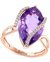 Effy Collection Sunset By Effy Marquise-cut Pink Amethyst (6-7/8 Ct. T.w.) And Diamond (1/8 Ct. T.w.) Wrap Ring In 1 In Pink Amethyst
