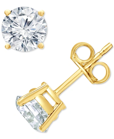 Macy's Diamond Solitaire Stud Earrings (3/4 Ct. T.w.) In 14k White Or Yellow Gold