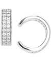 Macy's Cubic Zirconia Double Row Ear Cuffs In Sterling Silver