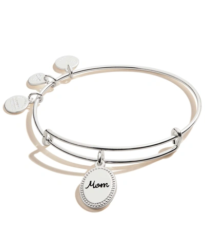 Alex And Ani Mom Bonded By Love Charm Bangle In Silver-tone