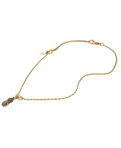 Alex And Ani Pineapple Anklet In Gold-tone