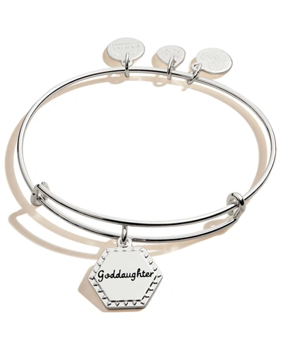 Alex And Ani Goddaughter Theres No One Else Like Her Charm Bangle In Silver-tone