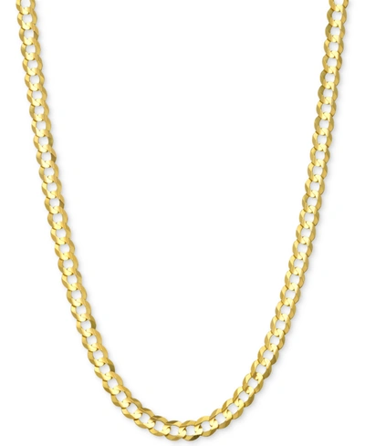 Italian Gold 20" Open Curb Link Chain Necklace (3-5/8mm) In Solid 14k Gold