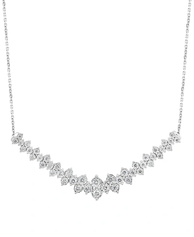 Effy Collection Effy Diamond Cluster 18" Statement Necklace (1 Ct. T.w.) In 14k White Gold (also Available In 14k Tw