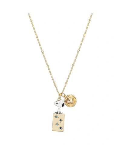 Peanuts 14k Gold-flash Plated Two-tone Snoopy Pendant Necklace