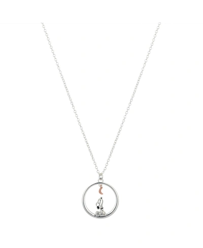 Peanuts 14k Rose Gold Flash-plated Two-tone  Pendant Necklace