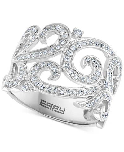 Effy Collection Effy Diamond Swirl Statement Ring (3/8 Ct. T.w.) In 14k White Gold