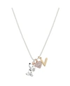 PEANUTS TRI-TONE PLATED SNOOPY INITIALS PENDANT NECKLACE