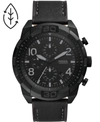FOSSIL MEN'S BRONSON BLACK LEATHER STRAP WATCH 50MM