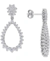 Macy's Lab-created Moissanite Open Teardrop Drop Earrings (2-1/5 Ct. T.w.) In Sterling Silver In Moissanite