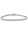Macy's Lab-created Moissanite Tennis Bracelet (5-1/10 Ct. T.w.) In Sterling Silver In Moissanite
