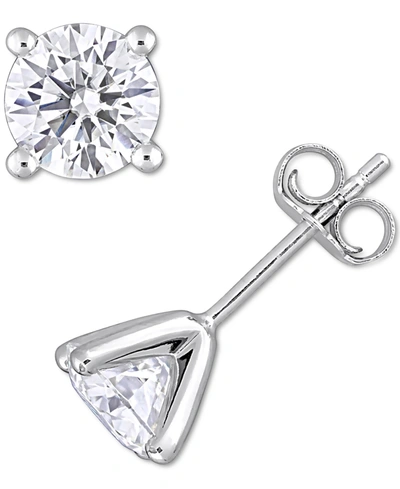 Macy's Lab-created Moissanite Stud Earrings (2 Ct. T.w.) In Sterling Silver